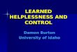 Learned helplessness &_control