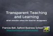 Transparent Teaching - Before