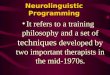 Neurolinguistic Programming Exposition