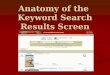 Anatomy of the Keyword Search Results