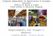 Requirements for farmers markets