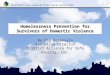 Homelessness Prevention for Survivors of Domestic Violence by Peg Hacskaylo