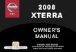 2008 XTERRA OWNER'S MANUAL