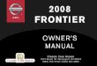 2008 FRONTIER OWNER'S MANUAL