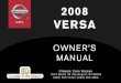 2008 VERSA OWNER'S MANUAL