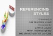 Referencing styles presentation