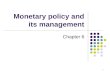 Chapter 6- moneytary policy and its management for BBA