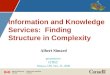 Information and Knowledge Services: finding Structure in Complexity