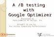AB site Testing with Google Website Optimizer