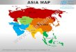 East asia powerpoint editable continent map with countries templates slides