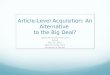 Article-Level Acquisition: An Alternative to the Big Deal?