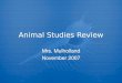 Animal Studies Review Game