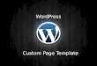 Custome page template