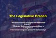 The Legislative Branch New