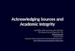 Acknowledging Sources and Academic Integrity: Linguistics