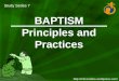 Baptism: Principles and Practices