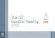 Topic 07: Exception Handling
