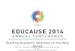 Educause 2014: Building Academic Websites (in the Real World)