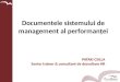Documentele sistemului de management al performantei