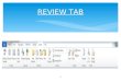 REVIEW TAB : Proofing group and Comments group