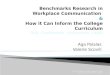 Benchmarks Research In Workplace Communication - English for Internationally Trained Immigrants