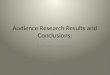 Audience research results and conclusions_
