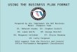 How to complete the Business Plan Form
