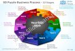 3d puzzle business process 10 stages powerpoint templates 0712