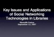 Key Issues and Applications of Social Networking Technologies in Libraries