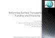 Reforming surface transportation funding and financing