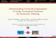Understanding Constraint Expressions in Large Conceptual Schemas by Automatic Filtering
