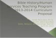 Bible history program prospectus