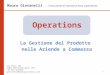 Operations - La Gestione del Prodotto nelle Aziende a Commessa