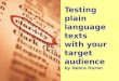 Testing plain language texts by Debra Huron, Canada