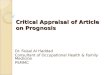 Critical appraisal of prognostic article