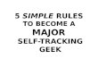 Five Rules to Become a Major Self Tracking Geek!