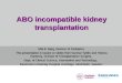 ABO incompatible kidney transplantation Ulla B. Berg 