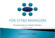 Fox Cities Managers  Aug 2009