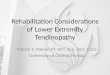 Rehabilitation Considers of Lower Extremity Tendinopathy