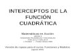 Interceptos x de La Función Cuadrática Grado 11 BLANCO Y NEGRO