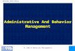 4. Administration and Behavior Managemnent