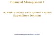 11. Risk Analysis and Optimal Capital Expenditure Decision