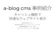 a-blog cms 事例紹介 〜 キャッシュ機能で快適なウェブサイト表示 〜