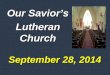 Our Savior's Lutheran Church - Beloit Weekly Annoucements September 28, 2014