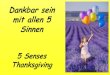 Dankbar sein mit allen 5 sinnen - Five Senses Thanksgiving
