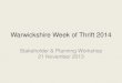 Warwickshire Week of Thrift 2014 - overview and inspiration for planning event