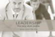 Leadership, the very short course