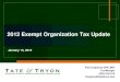 2012 Exempt Organzations Tax Update