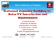 Arusha | Jun-14 | Technical Capacity Building in Solar PV Installation and Maintenance