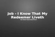 Job - I Know That My Redeemer Liveth - Sunday School Lesson
